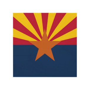 Patriotic wood canvas with Flag of Arizona