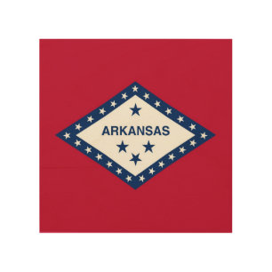 Patriotic wood canvas with Flag of Arkansas