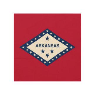 Patriotic wood canvas with Flag of Arkansas