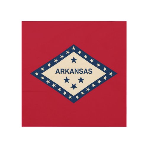 Patriotic wood canvas with Flag of Arkansas