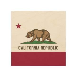 Patriotic wood canvas with Flag of California