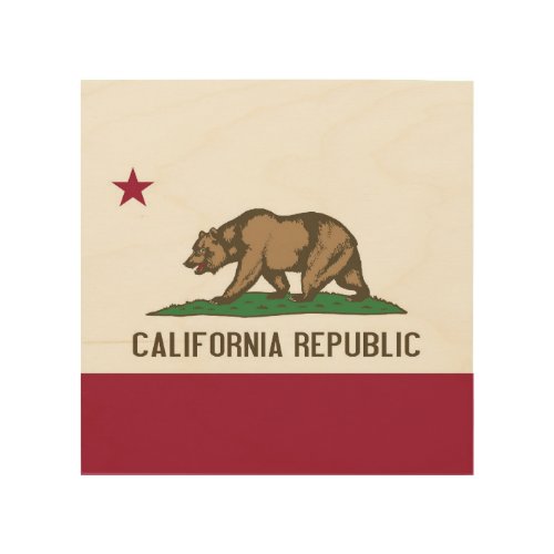 Patriotic wood canvas with Flag of California
