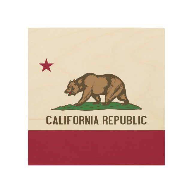 Patriotic wood canvas with Flag of California (Front)