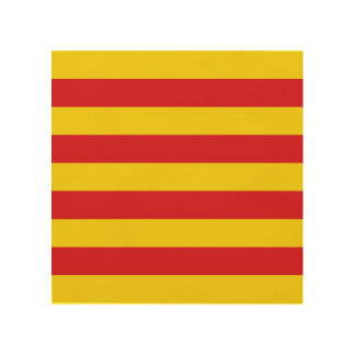 Patriotic wood canvas with Flag of Catalonia