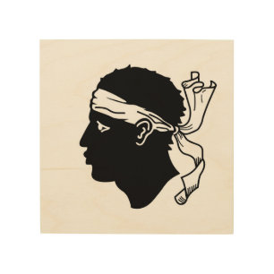Patriotic wood canvas with Flag of Corsica