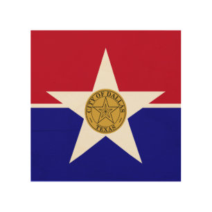 Patriotic wood canvas with Flag of Dallas