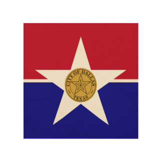 Patriotic wood canvas with Flag of Dallas