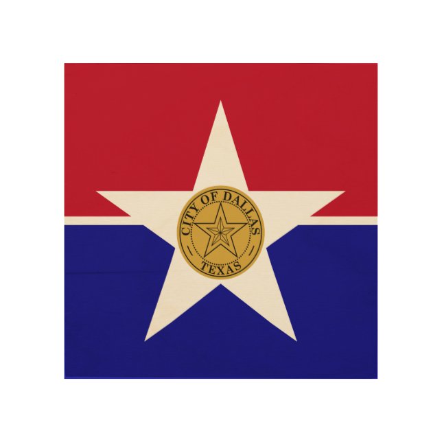 Patriotic wood canvas with Flag of Dallas (Front)
