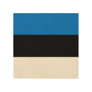 Patriotic wood canvas with Flag of Estonia