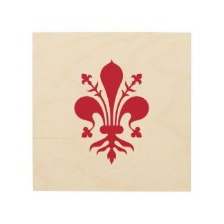 Patriotic wood canvas with Flag of Florence