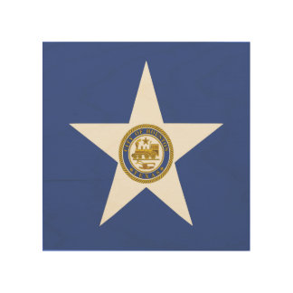 Patriotic wood canvas with Flag of Houston