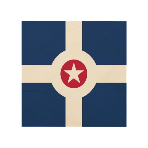 Patriotic wood canvas with Flag of Indianapolis