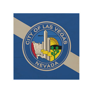 Patriotic wood canvas with Flag of Las Vegas
