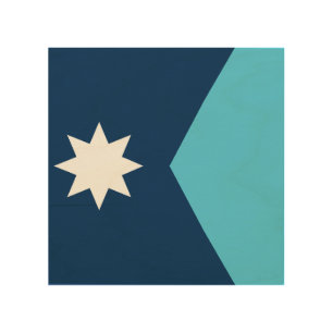 Patriotic wood canvas with Flag of Minnesota, USA