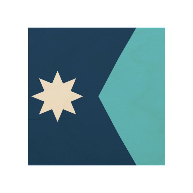 Patriotic wood canvas with Flag of Minnesota, USA (Front)
