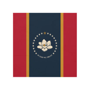 Patriotic wood canvas with Flag of Mississippi