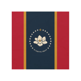 Patriotic wood canvas with Flag of Mississippi