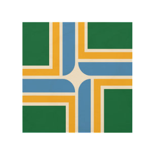 Patriotic wood canvas with Flag of Portland