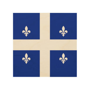Patriotic wood canvas with Flag of Quebec