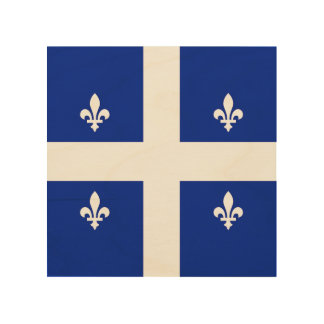 Patriotic wood canvas with Flag of Quebec
