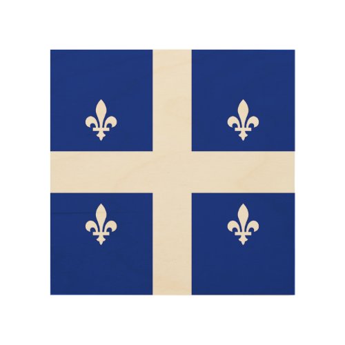 Patriotic wood canvas with Flag of Quebec