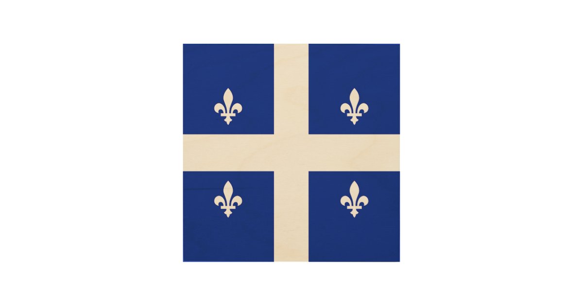 Quebec Flag Rug Patriotic wood canvas with Flag of Quebec | Zazzle
