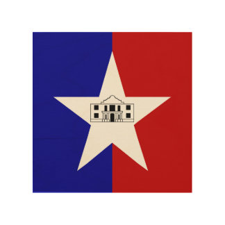 Patriotic wood canvas with Flag of San Antonio
