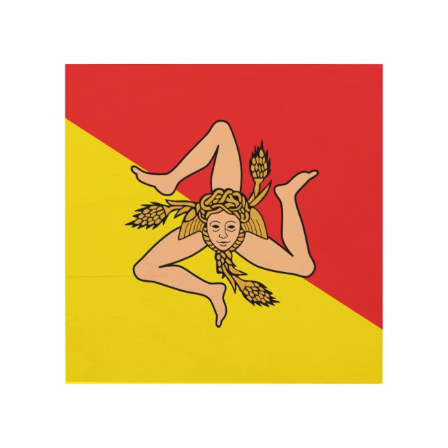 Patriotic wood canvas with Flag of Sicily (Front)