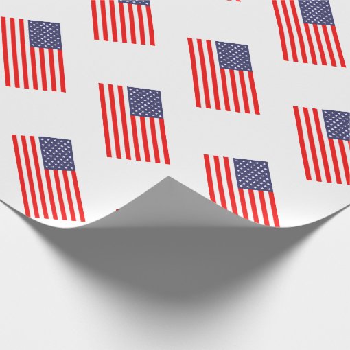 Patriotic wrapping paper with American flag | Zazzle