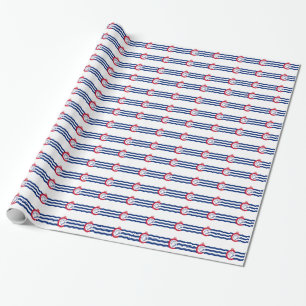 Patriotic wrapping paper with Flag of Cincinnati