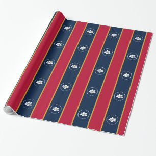 Patriotic wrapping paper with Flag of Mississippi