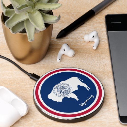 Patriotic Wyoming Charger Wyoming Flag Wireless Charger