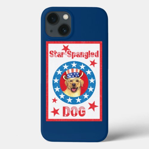 Patriotic Yellow Lab iPhone 13 Case