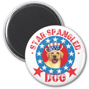 Patriotic Yellow Lab Magnet by DogsInk at Zazzle