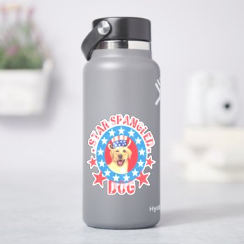 Patriotic Yellow Lab Vinyl Sticker by DogsInk at Zazzle