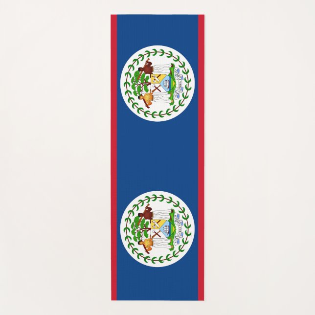 Patriotic Yoga Mats with flag of Belize (Front)