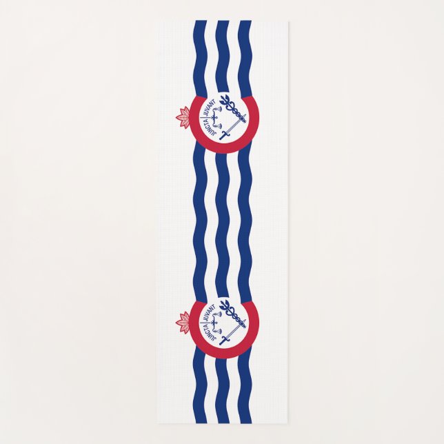 Patriotic Yoga Mats with flag of Cincinnati, USA (Front)