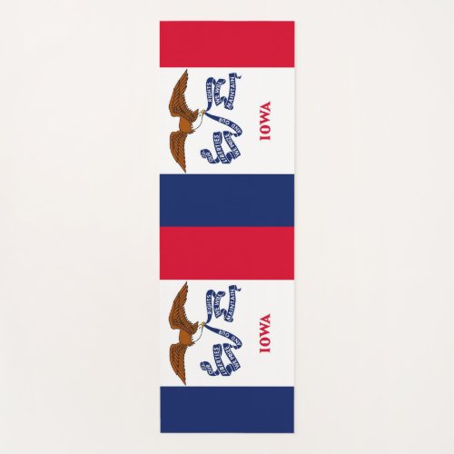 Patriotic Yoga Mats with flag of Iowa USA