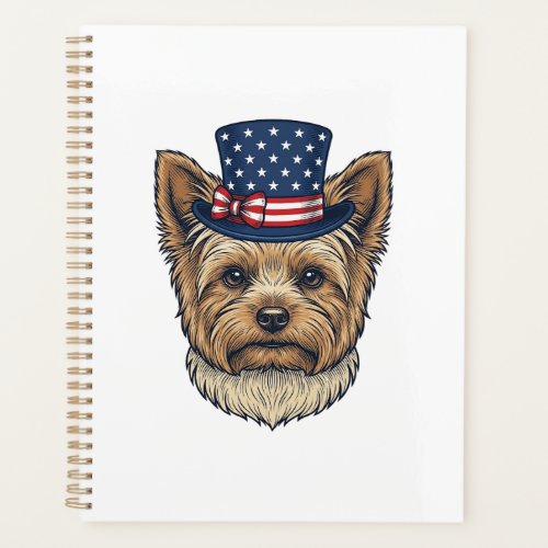 Patriotic Yorkshire Terrier Vintage Planner