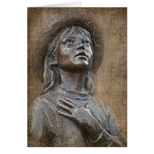 patriotic young girl statue cards (Front)