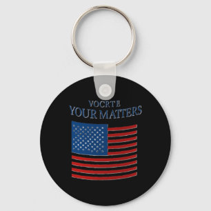 Patriotic Your Vote S American Flag Design Sticker Keychain