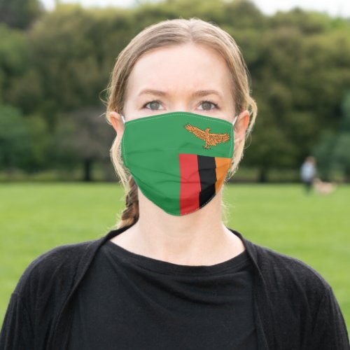 Patriotic Zambia Flag Adult Cloth Face Mask