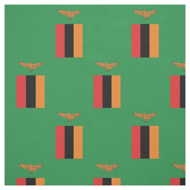 Patriotic Zambia Flag Fabric (Swatch)