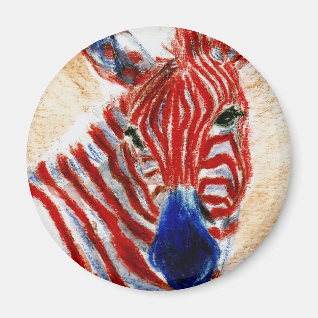 Patriotic Zebra Magnet (Front)