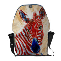 Patriotic Zebra Messenger Bag rickshawmessengerbag