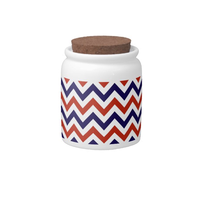 Patriotic Zigs & Zags Candy Jar (Front)