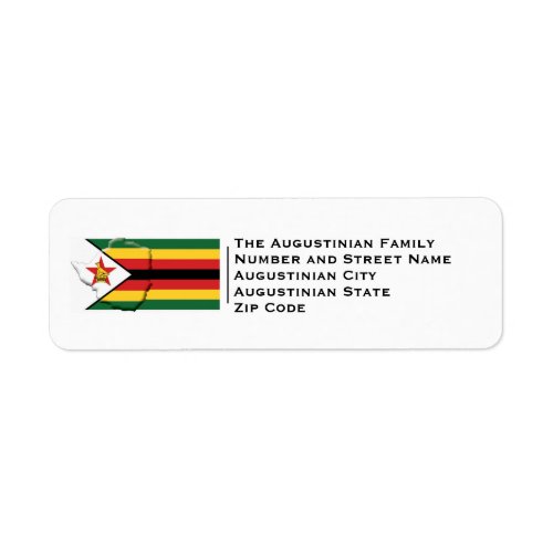 Patriotic  ZIMBABWE FLAG Label