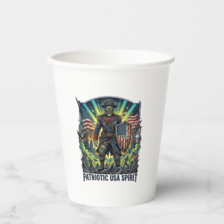 Patriotic Zombie Patriot General Zombie Apocalypse Paper Cups