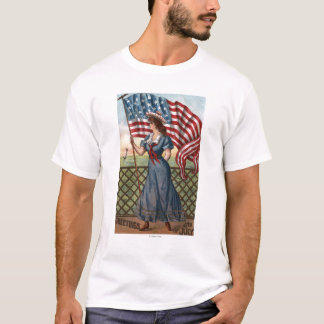 Patriotically Dressed Woman T-Shirt
