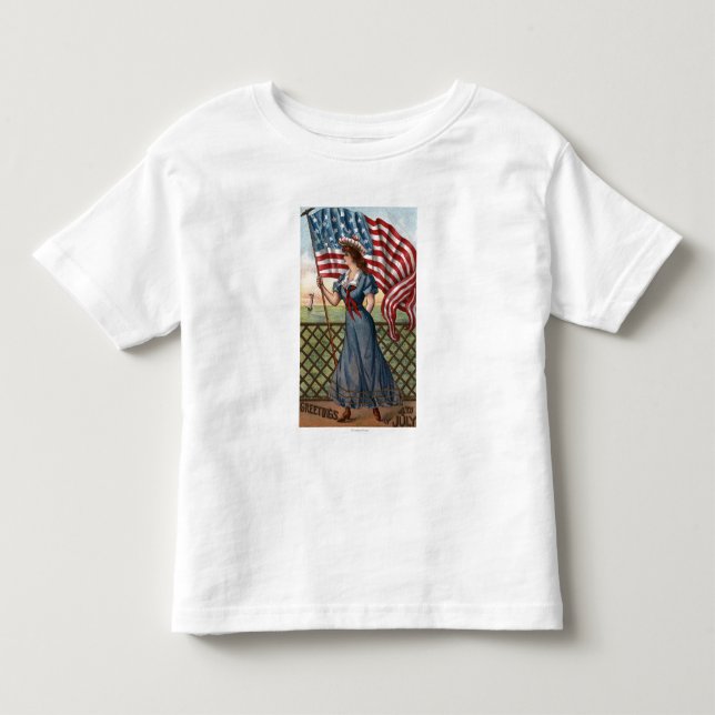 Patriotically Dressed Woman Toddler T-shirt (Front)
